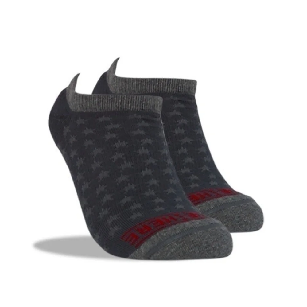 2x NWT MADE HERE Spangle No Show Grey Cotton Socks Unisex Sz S/M Made in USA
